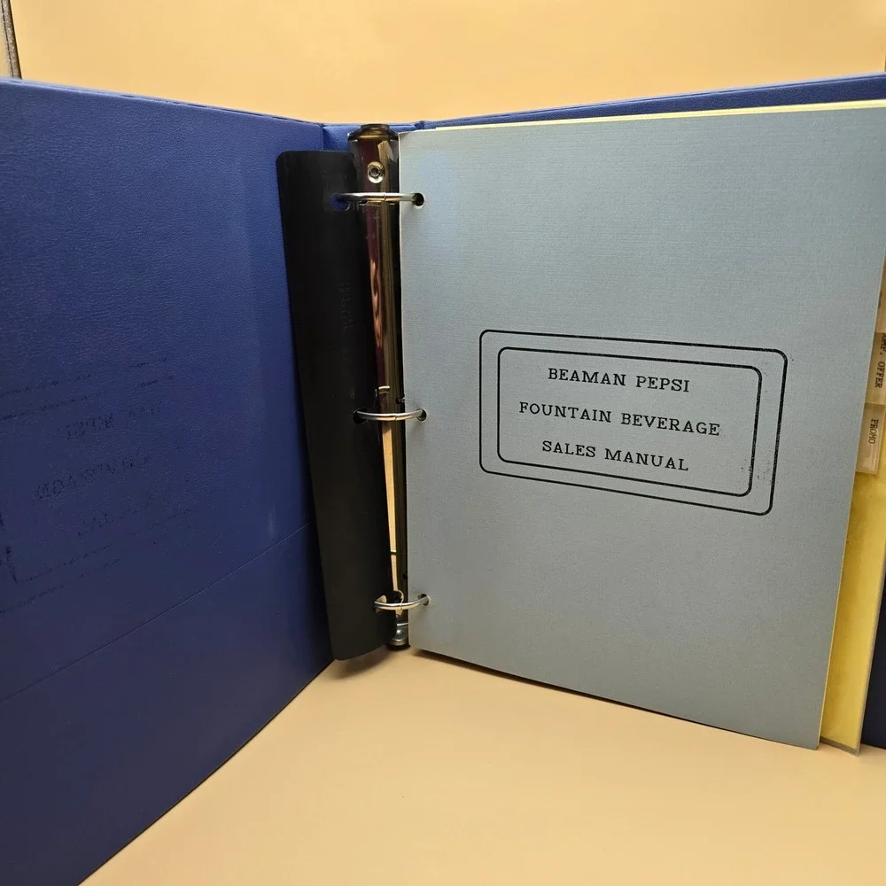BEAMAN PEPSI Fountain Beverage Sales Manual‎ Binder Original 1988 Vintage